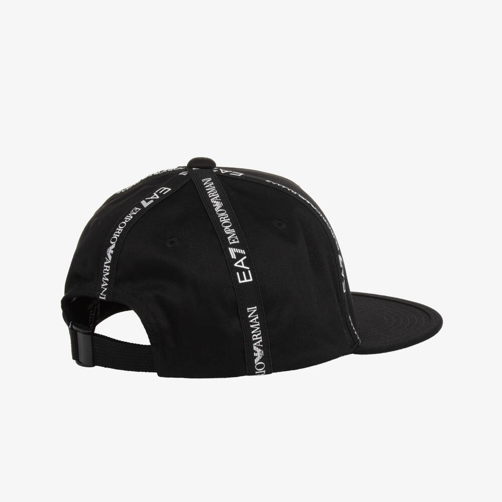 EA7 Emporio Armani-Boys Classic Black Twill Cap | Childrensalon Outlet