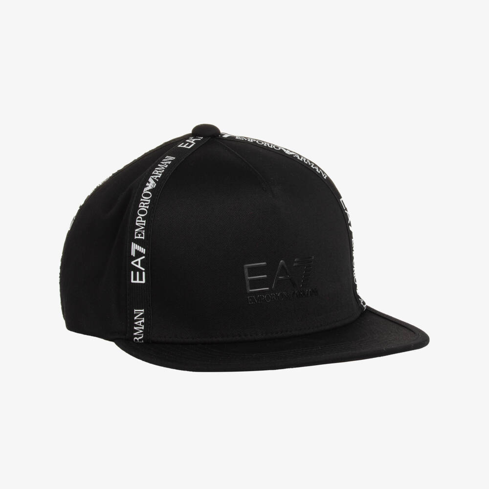EA7 Emporio Armani-Boys Classic Black Twill Cap | Childrensalon Outlet