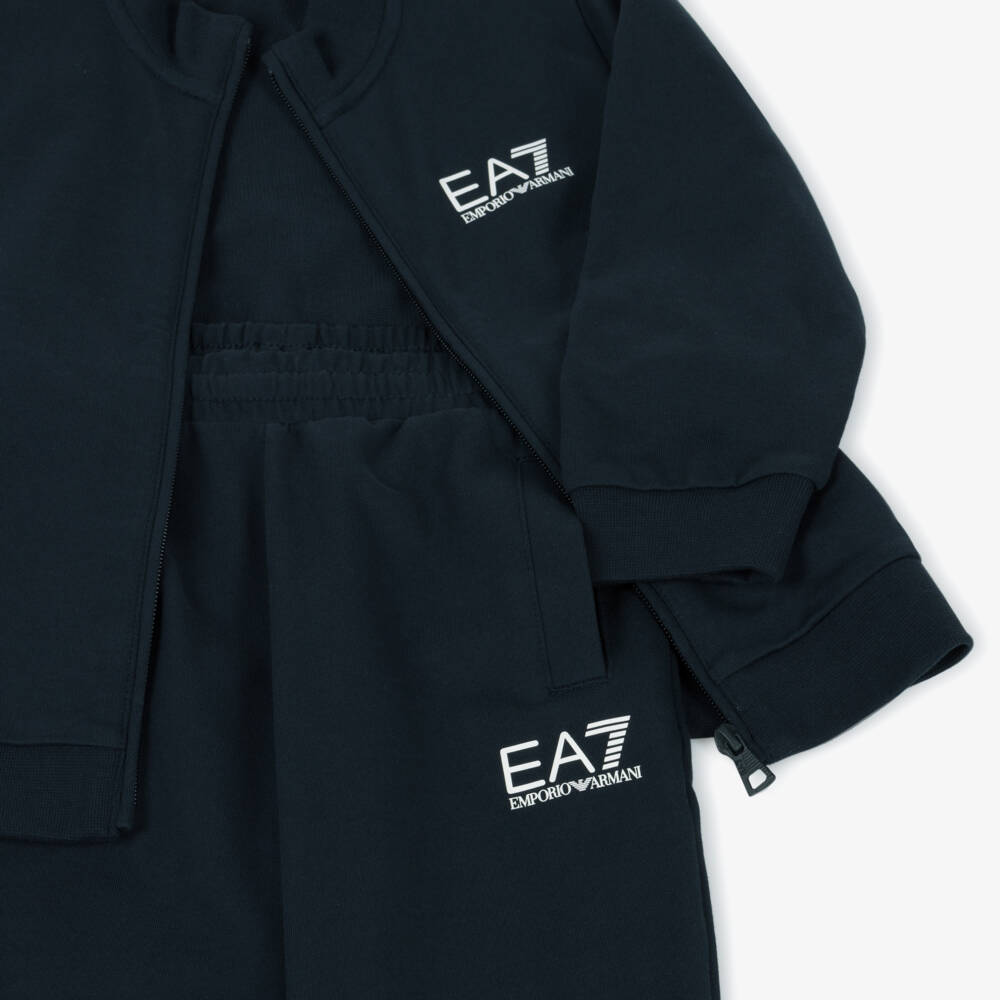 EA7 Emporio Armani-Boys Classic Blue Jersey Set | Childrensalon Outlet