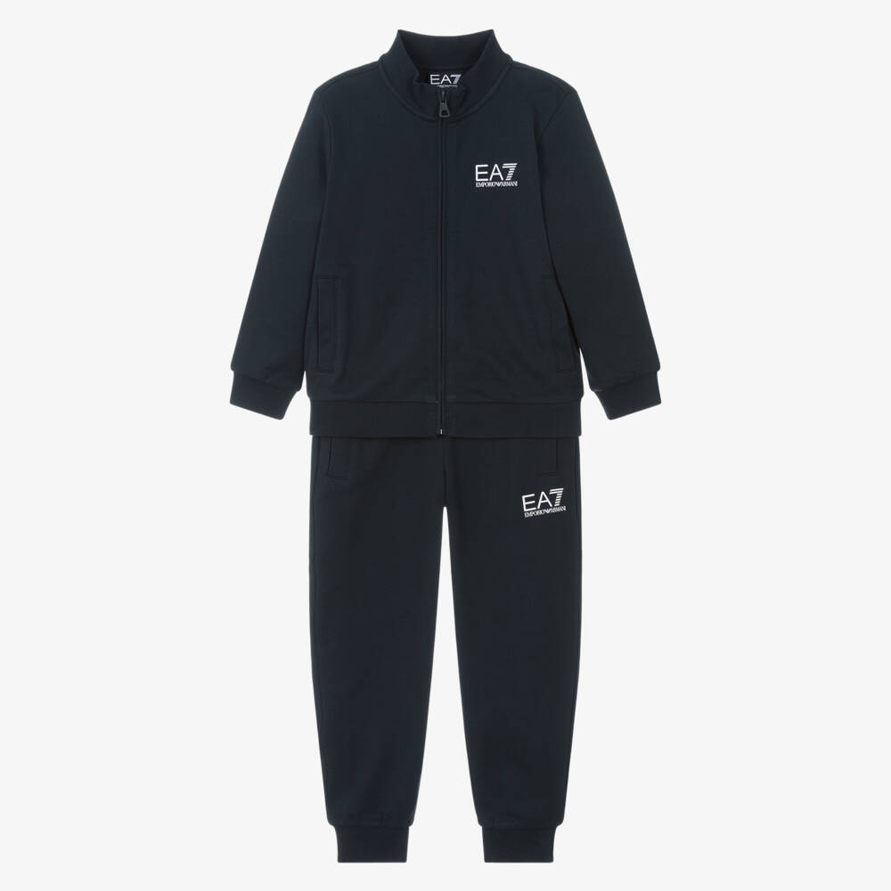 EA7 Emporio Armani-Boys Classic Blue Jersey Set | Childrensalon Outlet