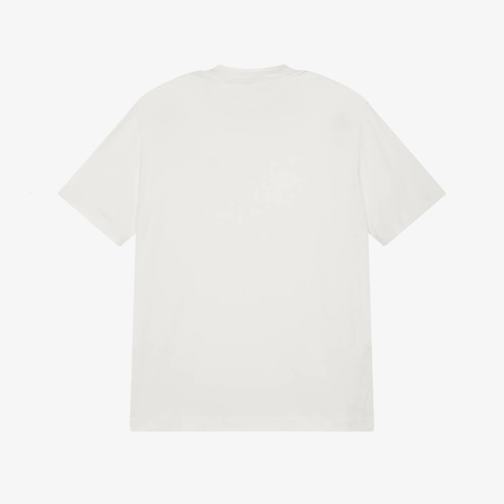 EA7 Emporio Armani-Boys Classic Ivory Cotton Tee | Childrensalon Outlet