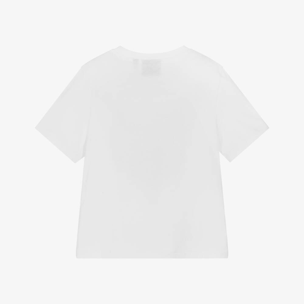 EA7 Emporio Armani-Boys Classic Ivory Cotton Tee | Childrensalon Outlet