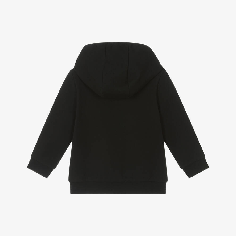 EA7 Emporio Armani-Boys Cozy Black Hooded Zip Jacket | Childrensalon Outlet