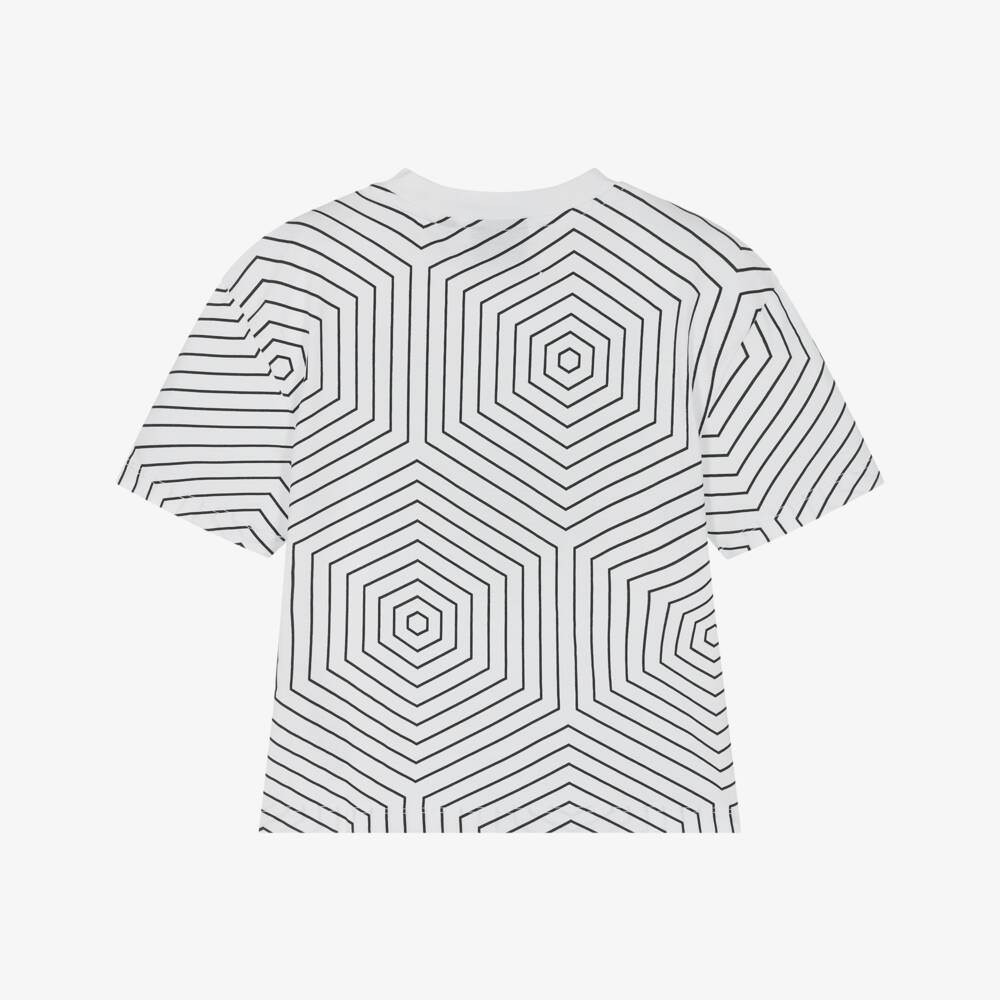 EA7 Emporio Armani-Boys Crisp Geometric Cotton Tee | Childrensalon Outlet