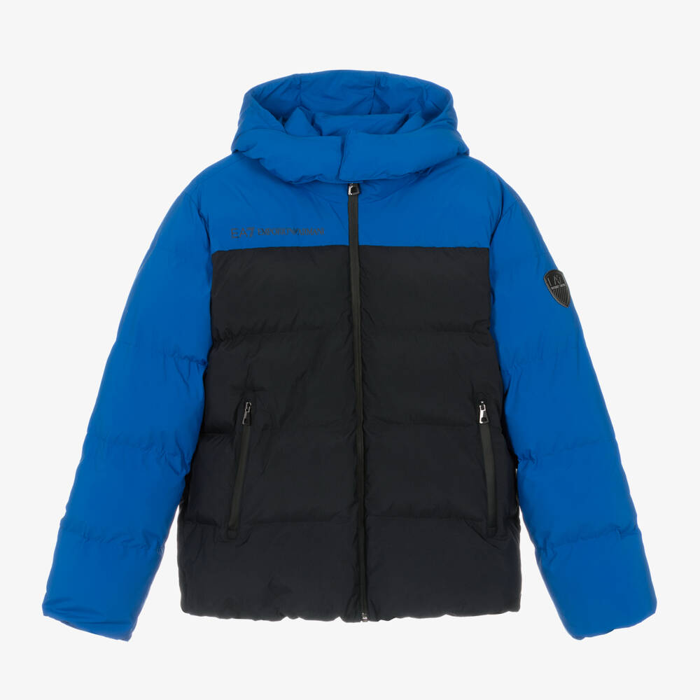 EA7 Emporio Armani-Boys Dual-Tone Quilted Jacket | Childrensalon Outlet