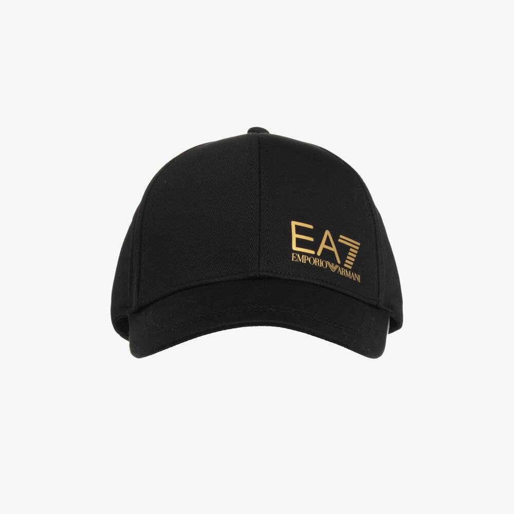 EA7 Emporio Armani-Boys Elegant Onyx Logo Cap | Childrensalon Outlet