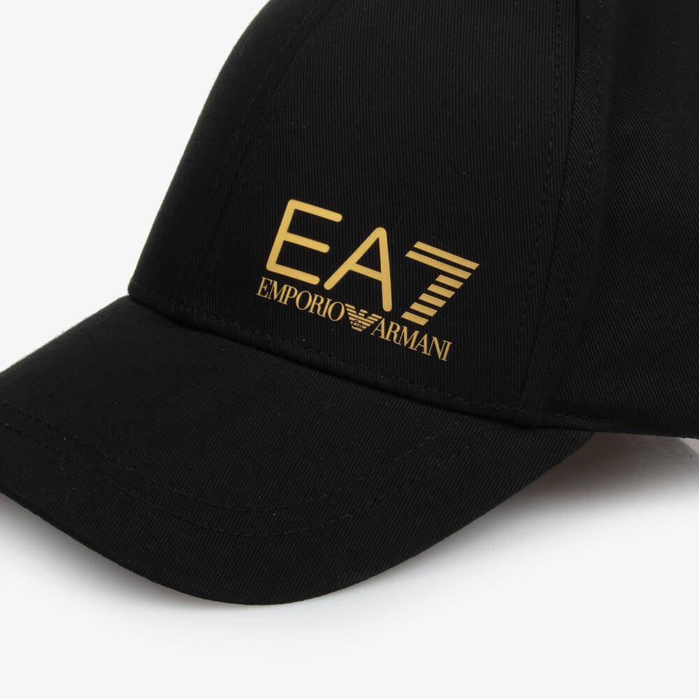 EA7 Emporio Armani-Boys Elegant Onyx Logo Cap | Childrensalon Outlet