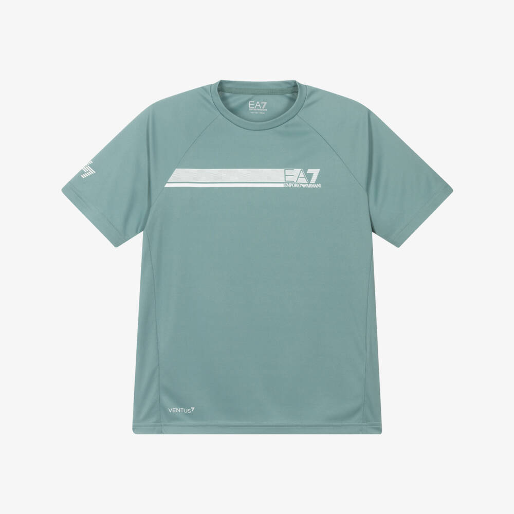 EA7 Emporio Armani-Boys Fresh Green Active Tee | Childrensalon Outlet