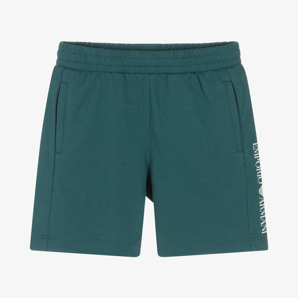 EA7 Emporio Armani - Grüne Baumwollshorts für Jungen | Childrensalon