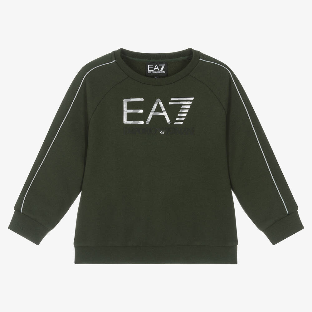 Boys Green Cotton Sweatshirt