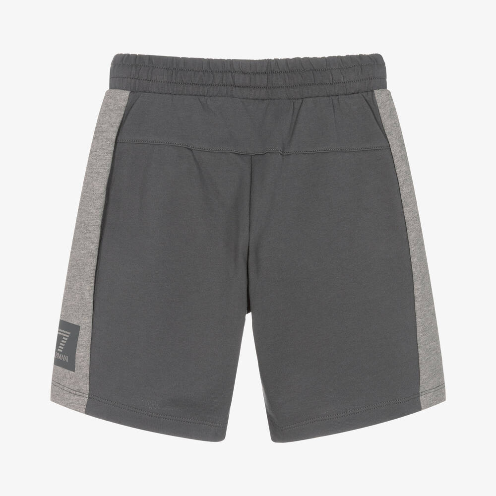 EA7 Emporio Armani Boys Grey Logo Jersey Shorts
