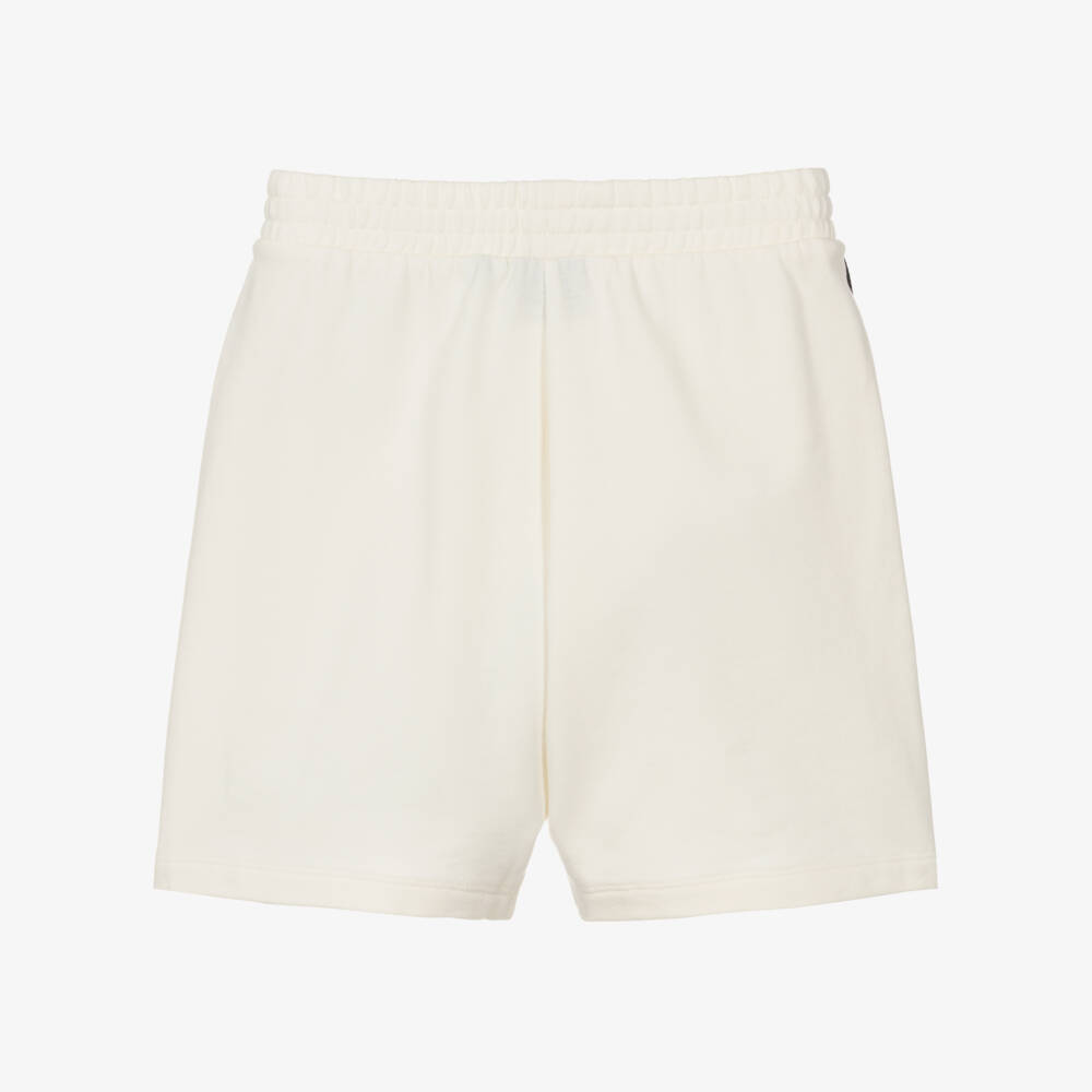 EA7 Emporio Armani-Boys Ivory Cotton Jersey Shorts with Logos | Childrensalon Outlet