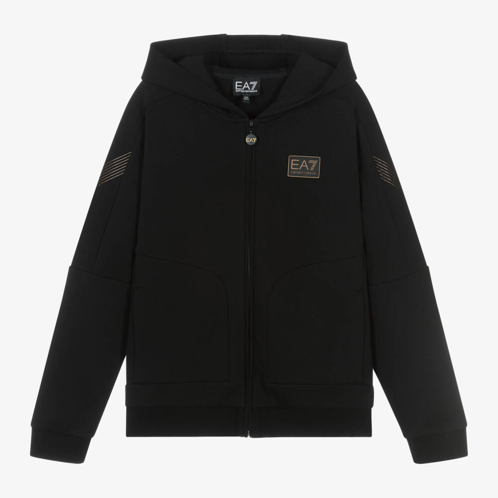 EA7 Emporio Armani-Boys Milano Jersey Zip Hoodie | Childrensalon Outlet