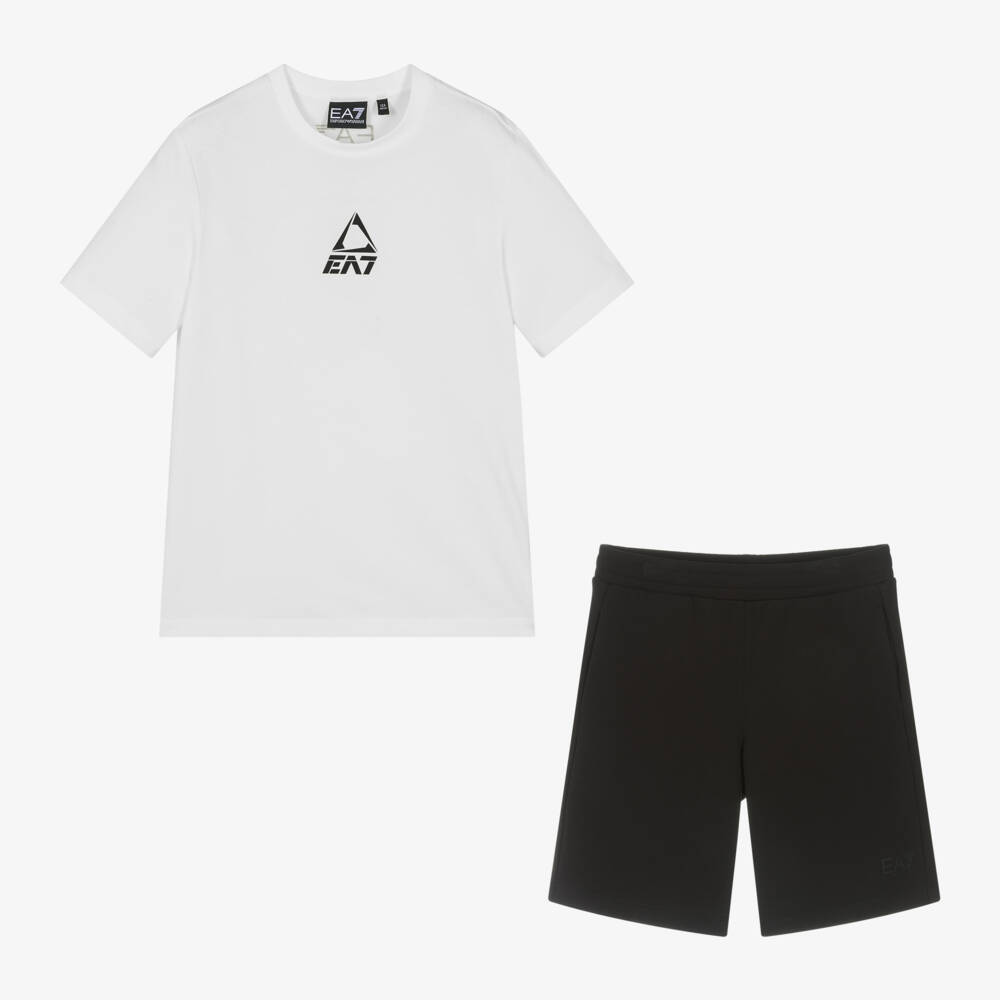 EA7 Emporio Armani-Boys Monochrome Cotton Twin Set | Childrensalon Outlet