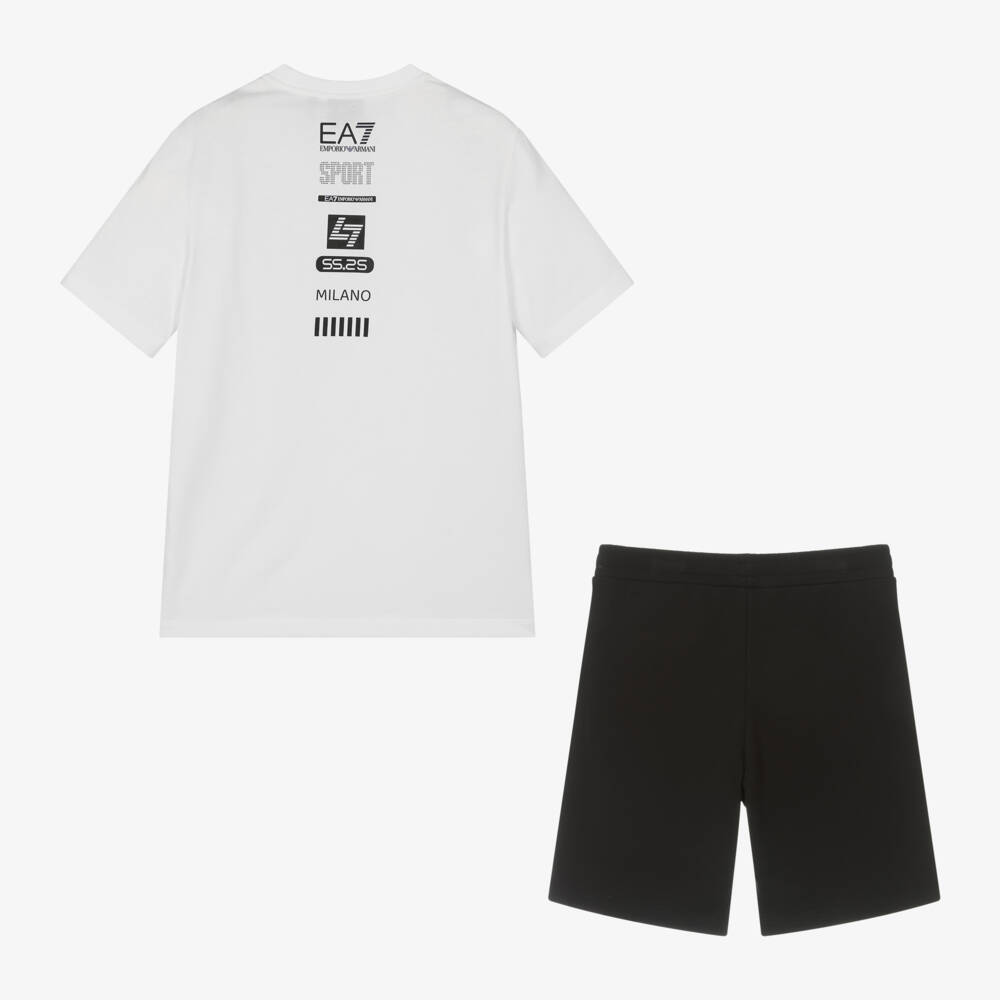 EA7 Emporio Armani-Boys Monochrome Cotton Twin Set | Childrensalon Outlet