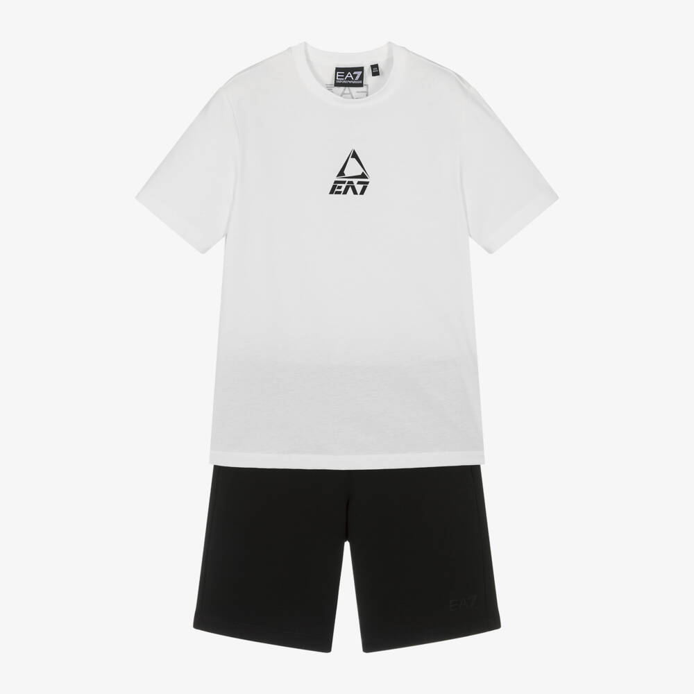 EA7 Emporio Armani-Boys Monochrome Cotton Twin Set | Childrensalon Outlet