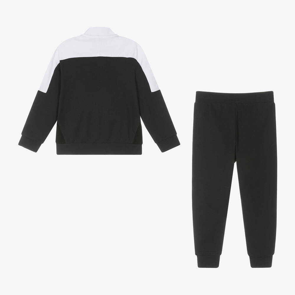 EA7 Emporio Armani Boys Navy Blue Black Cotton Tracksuit