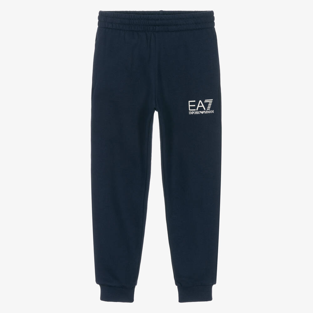 EA7 Emporio Armani - Bas de jogging bleu en coton EA7 | Childrensalon