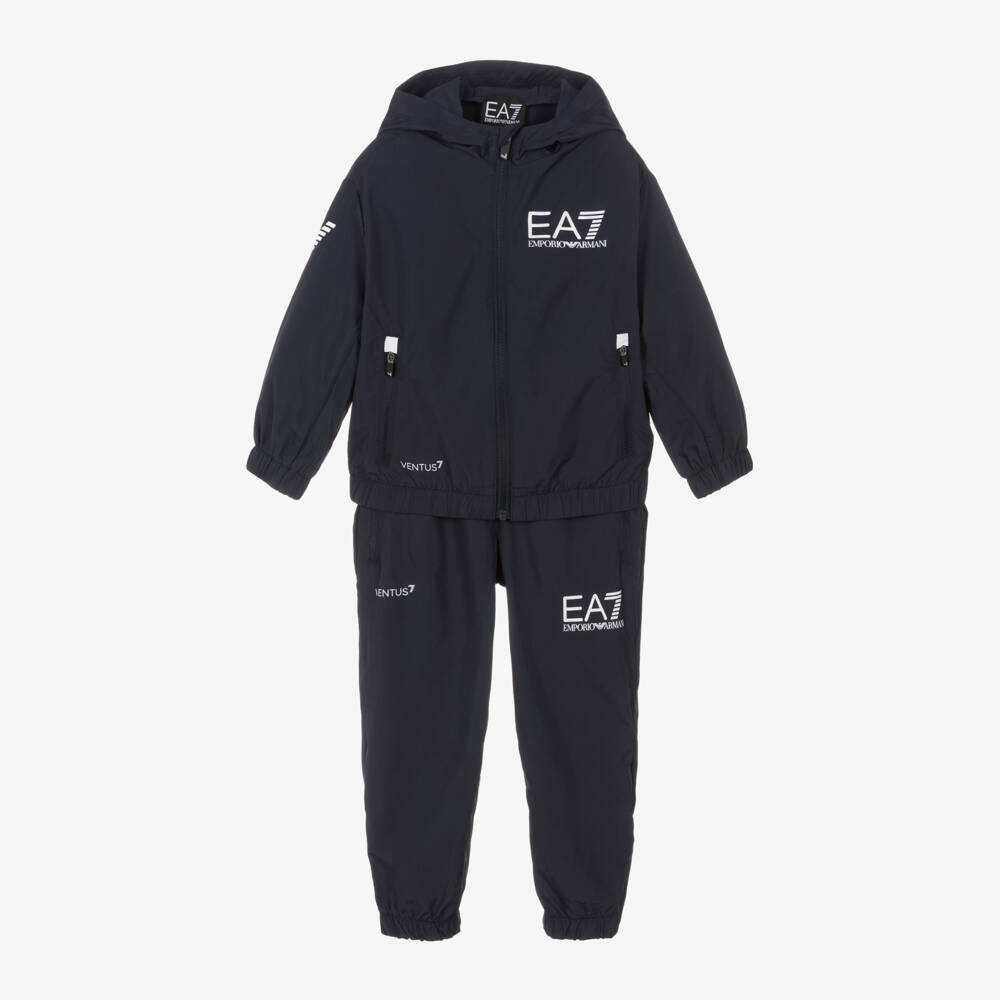 EA7 Emporio Armani-Boys Navy Sport Tracksuit Set | Childrensalon Outlet