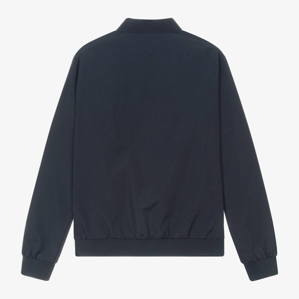 EA7 Emporio Armani-Boys Ocean Blue Zip-Up Bomber | Childrensalon Outlet