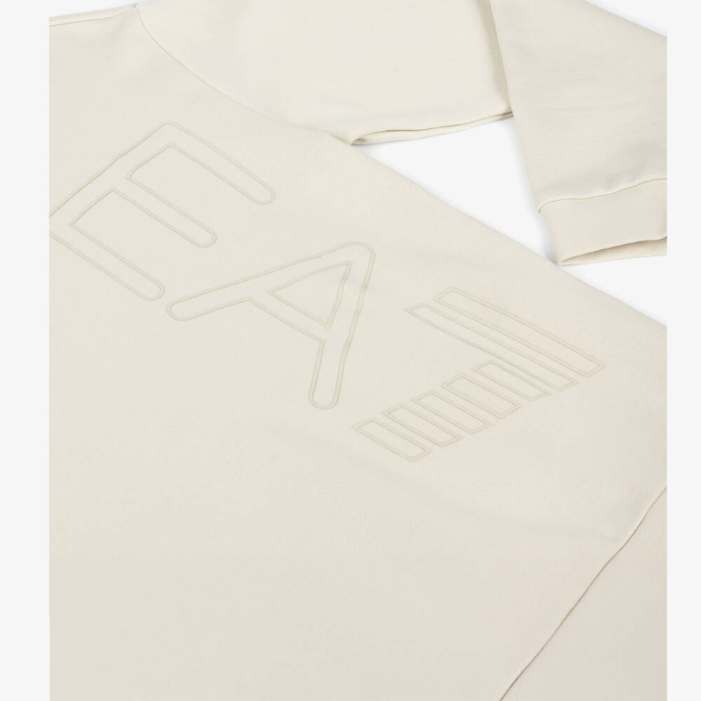 EA7 Emporio Armani-Boys Soft Beige Jersey Top | Childrensalon Outlet