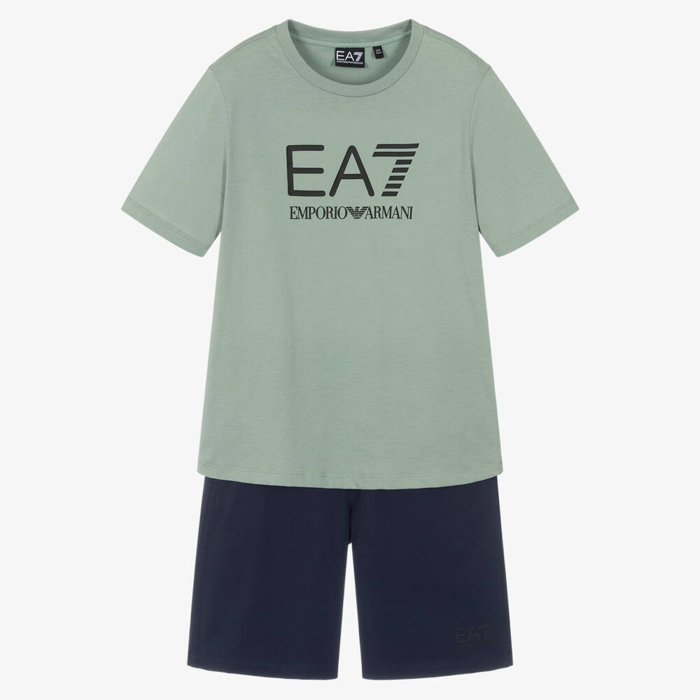 EA7 Emporio Armani-Boys Vibrant Cotton Shorts Ensemble | Childrensalon Outlet