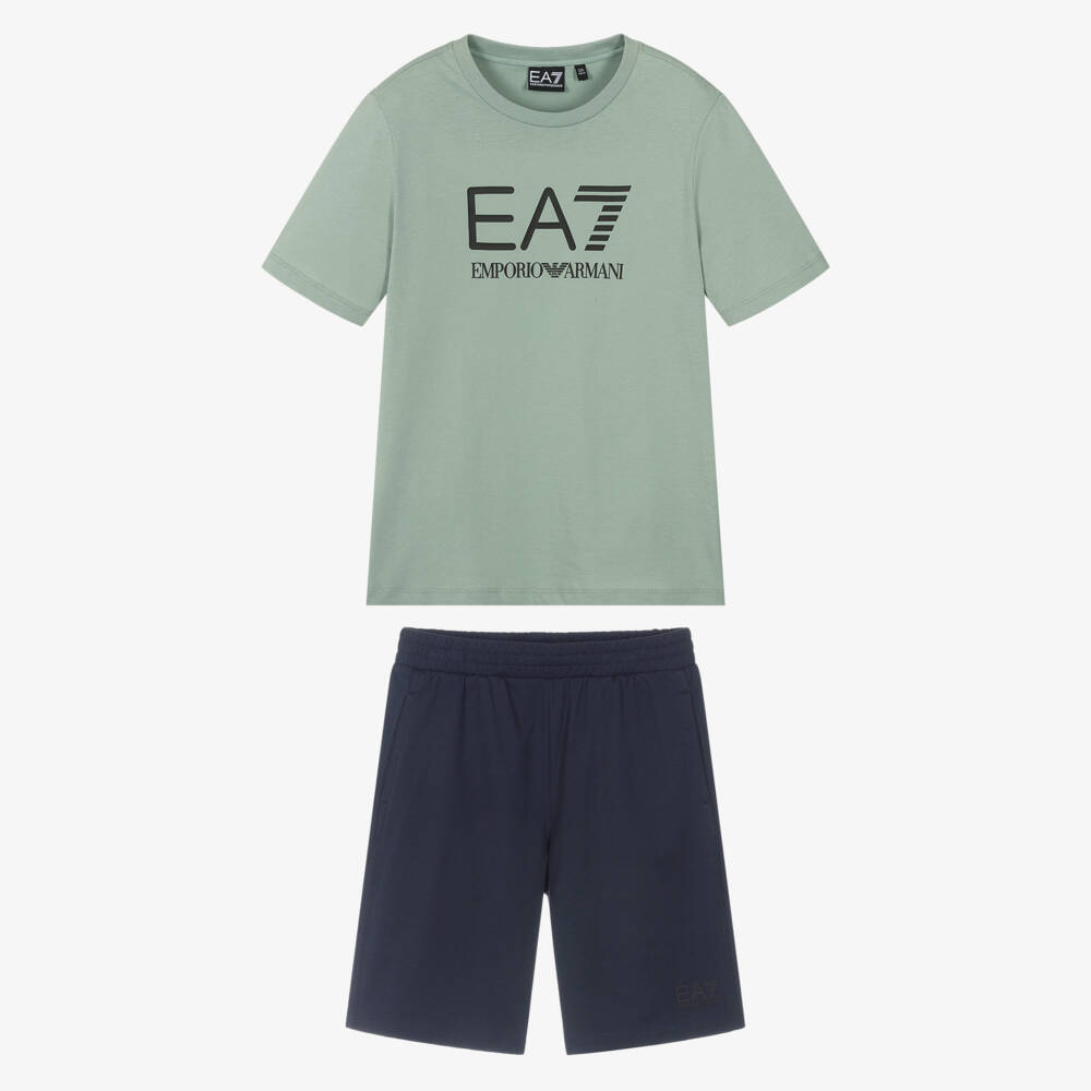 EA7 Emporio Armani-Boys Vibrant Cotton Shorts Ensemble | Childrensalon Outlet