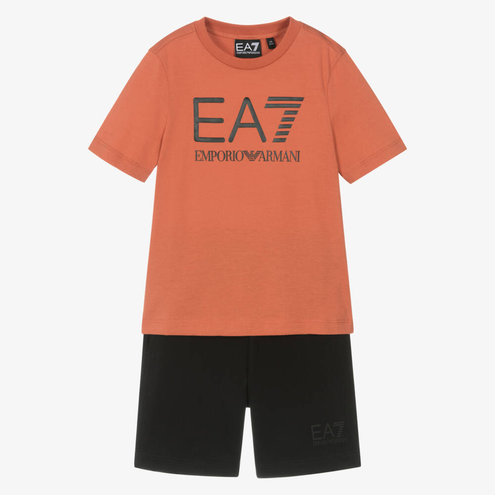 EA7 Emporio Armani-Boys Vibrant Cotton Shorts Ensemble | Childrensalon Outlet