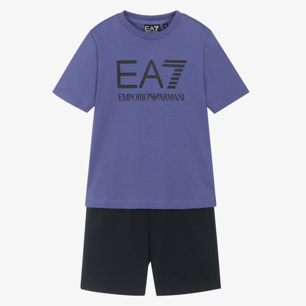 EA7 Emporio Armani-Boys Vibrant Cotton Shorts Ensemble | Childrensalon Outlet