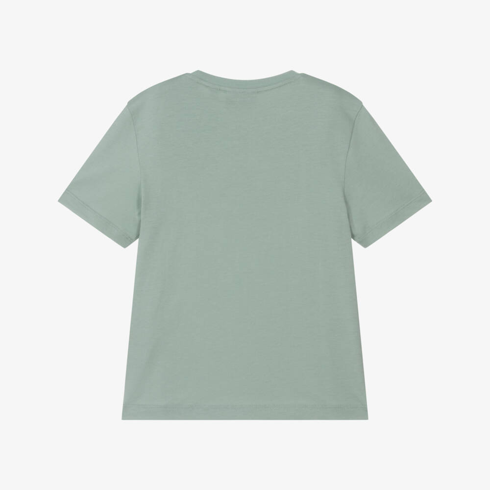 EA7 Emporio Armani-Boys Vibrant Green Cotton Tee | Childrensalon Outlet