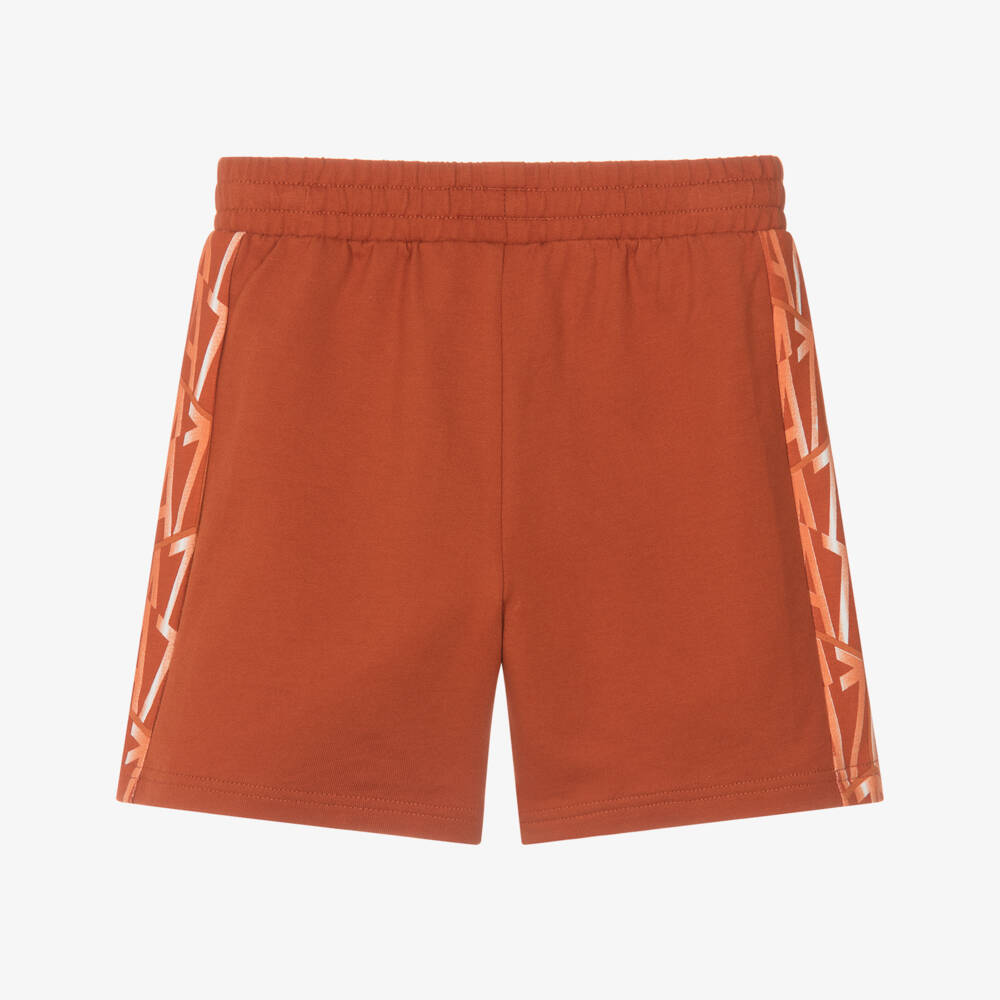 EA7 Emporio Armani-Boys Vibrant Orange Logo Shorts | Childrensalon Outlet