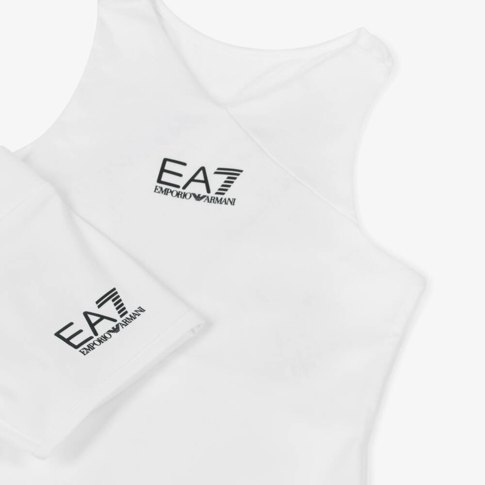 EA7 Emporio Armani-Girls Active White Tennis Ensemble | Childrensalon Outlet