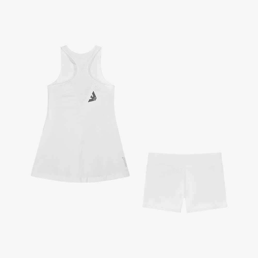 EA7 Emporio Armani-Girls Active White Tennis Ensemble | Childrensalon Outlet