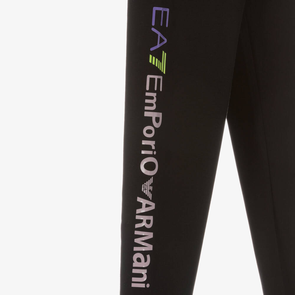 EA7 إمبوريو أرماني-ليقنز قطن لون أسود للبنات | Childrensalon Outlet