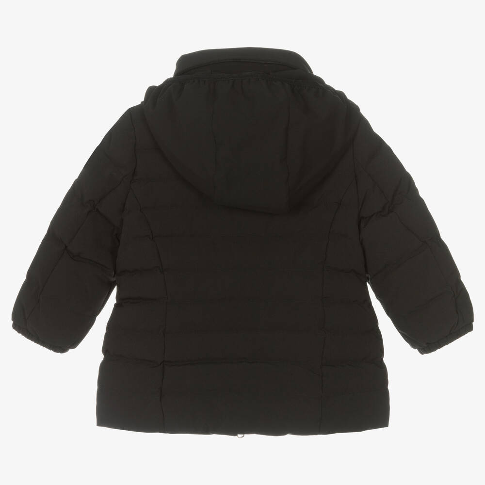 EA7 Emporio Armani Girls Black Padded Logo Coat