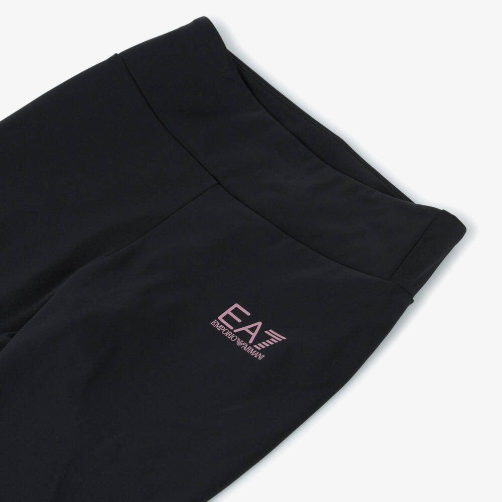 EA7 Emporio Armani-Girls Black Sporty Leggings | Childrensalon Outlet