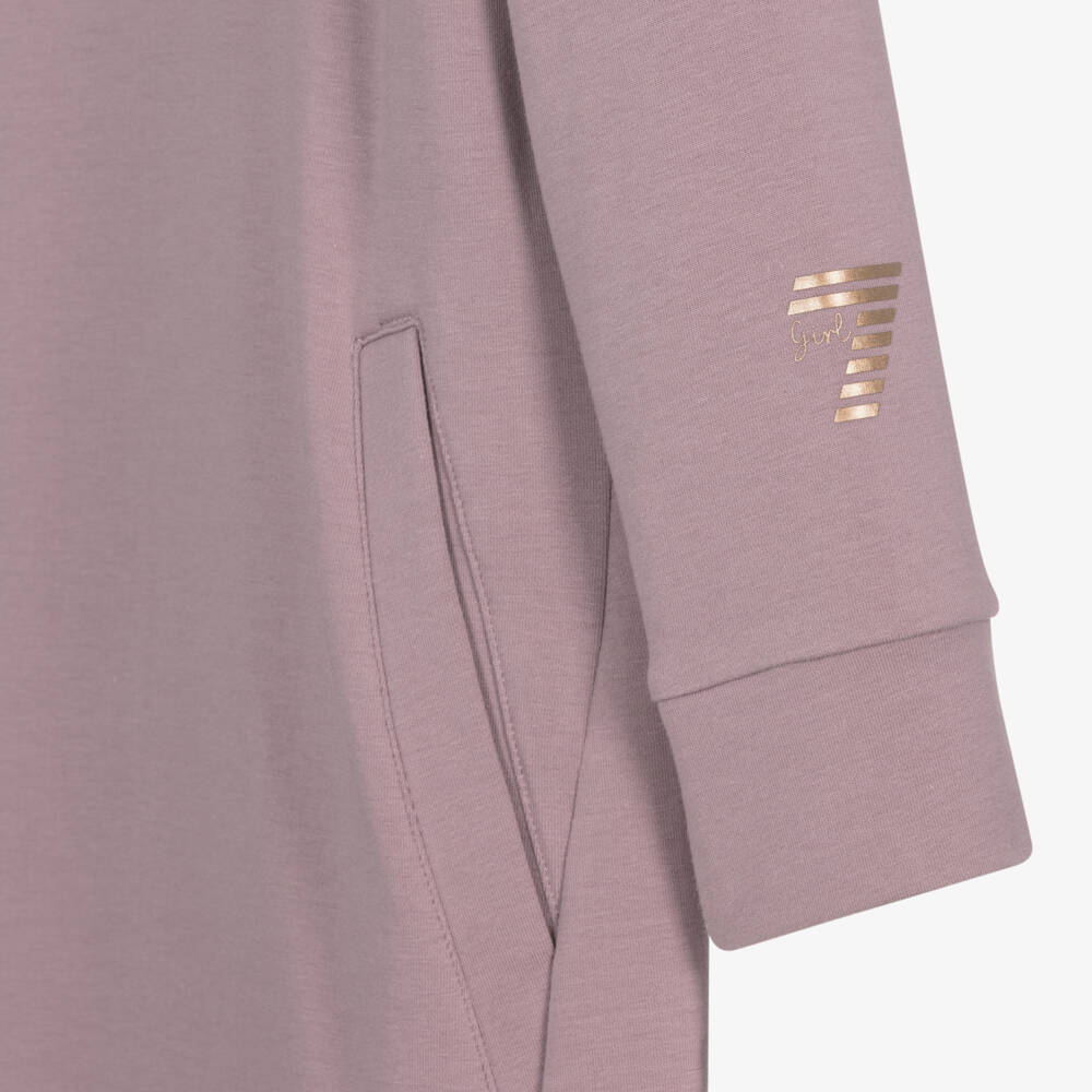 EA7 Emporio Armani-Girls Mauve Sweatshirt Dress | Childrensalon Outlet