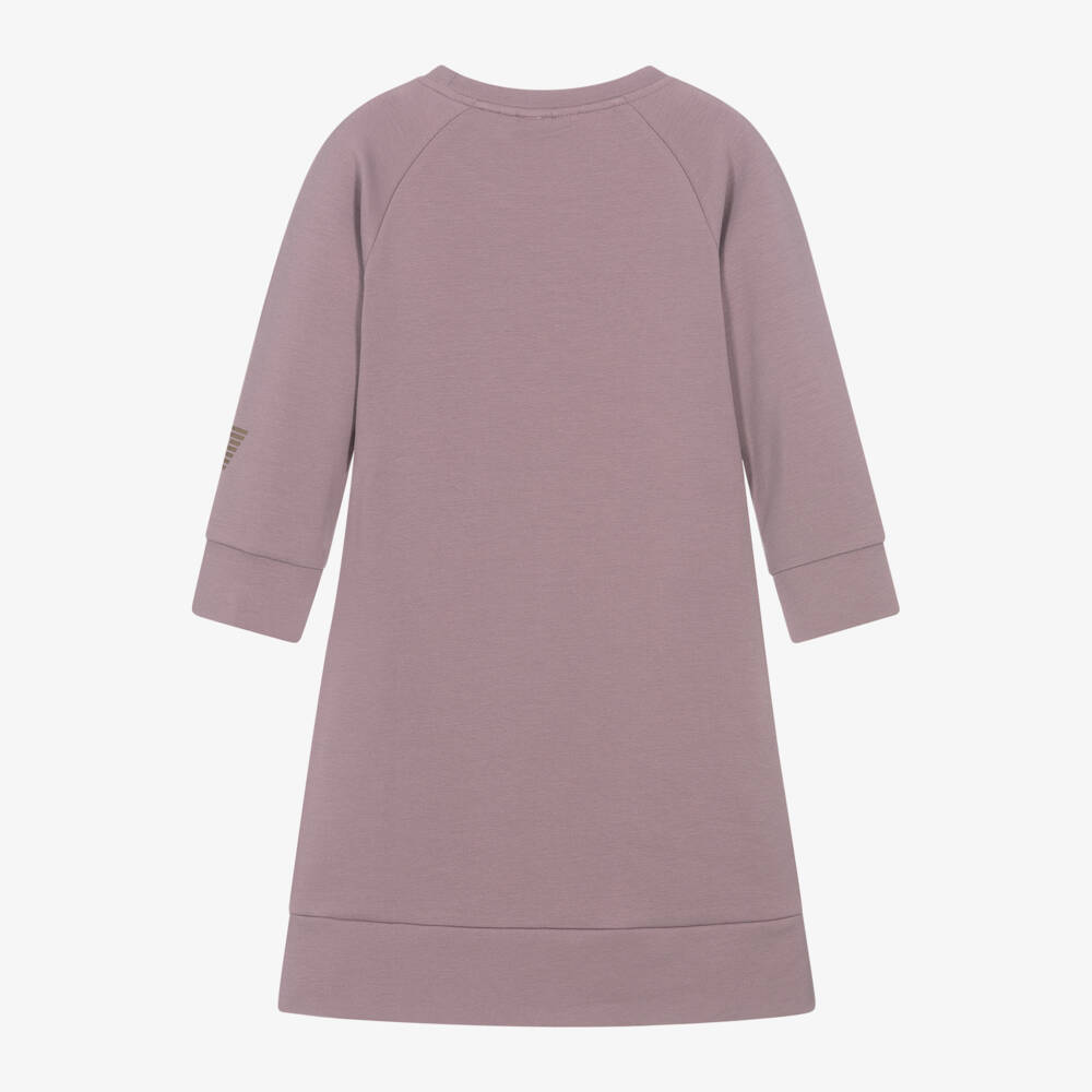 EA7 Emporio Armani-Girls Mauve Sweatshirt Dress | Childrensalon Outlet