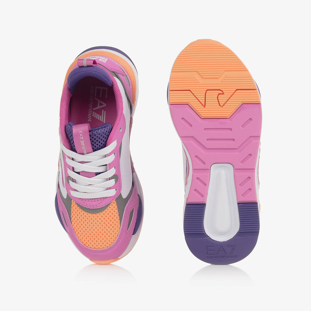 EA7 Emporio Armani-Girls Pink Ace Runner Trainers | Childrensalon Outlet