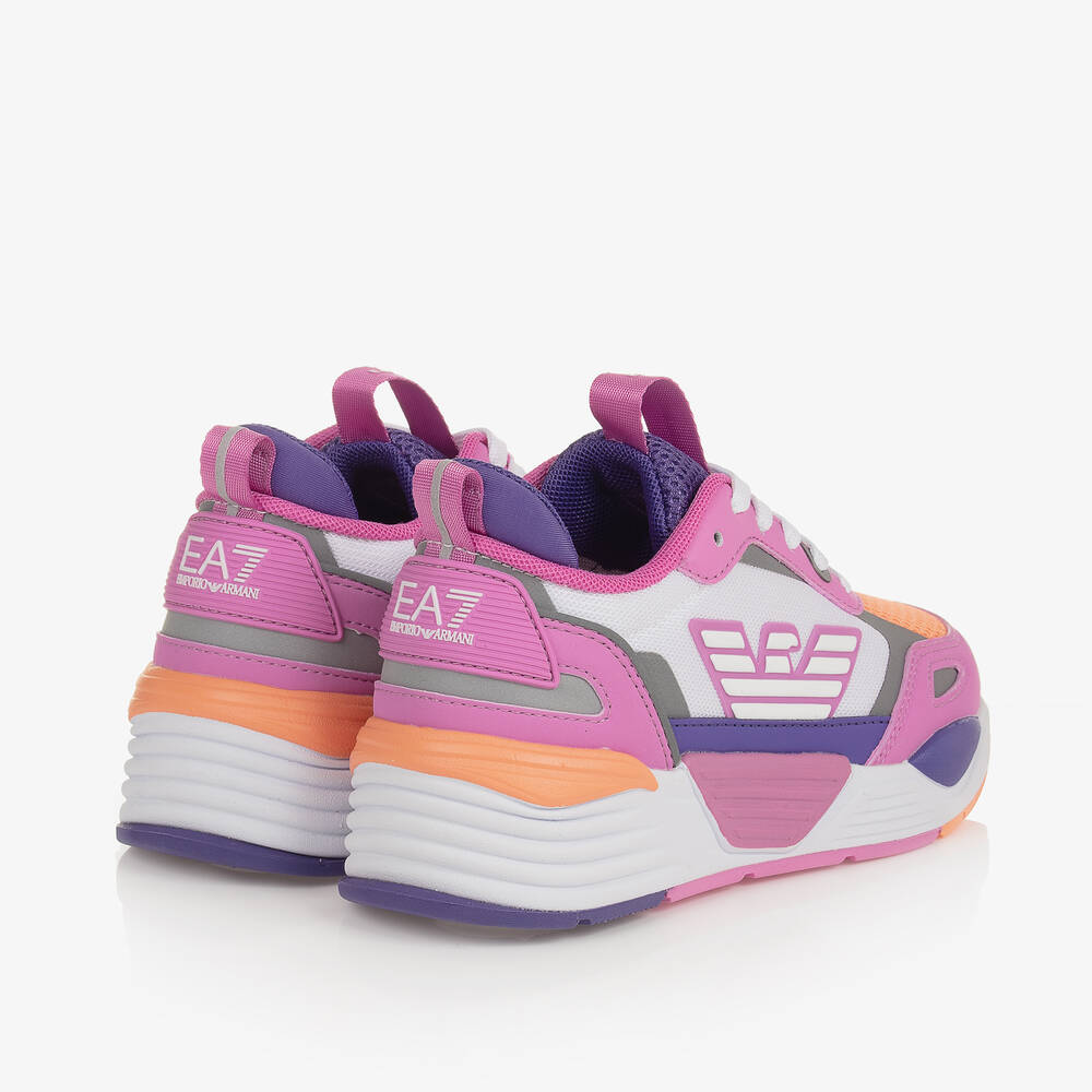 EA7 Emporio Armani-Girls Pink Ace Runner Trainers | Childrensalon Outlet