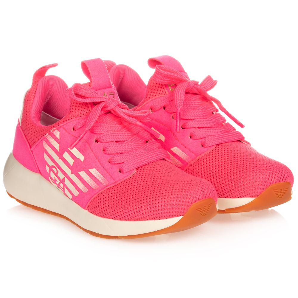 EA7 Emporio Armani - Pinke Mesh-Sneaker für Mädchen | Childrensalon