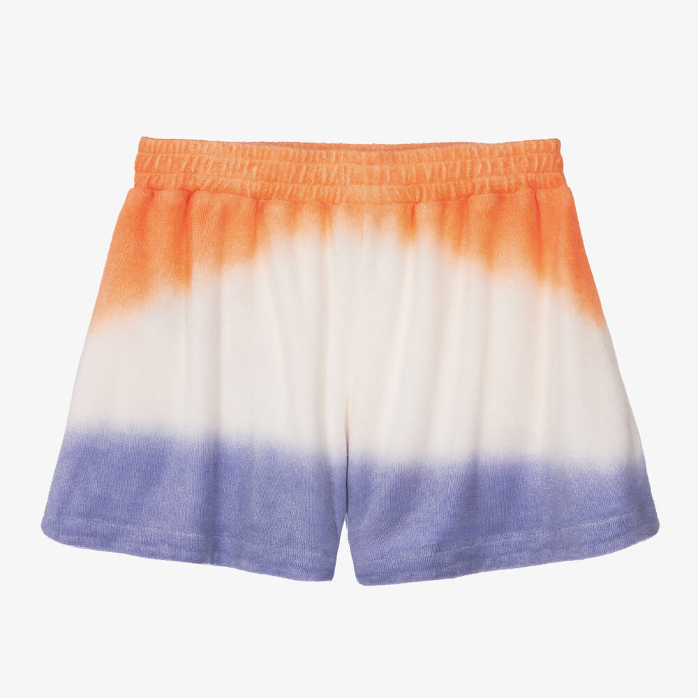 EA7 Emporio Armani-Girls Purple & Orange Ombré Shorts | Childrensalon Outlet