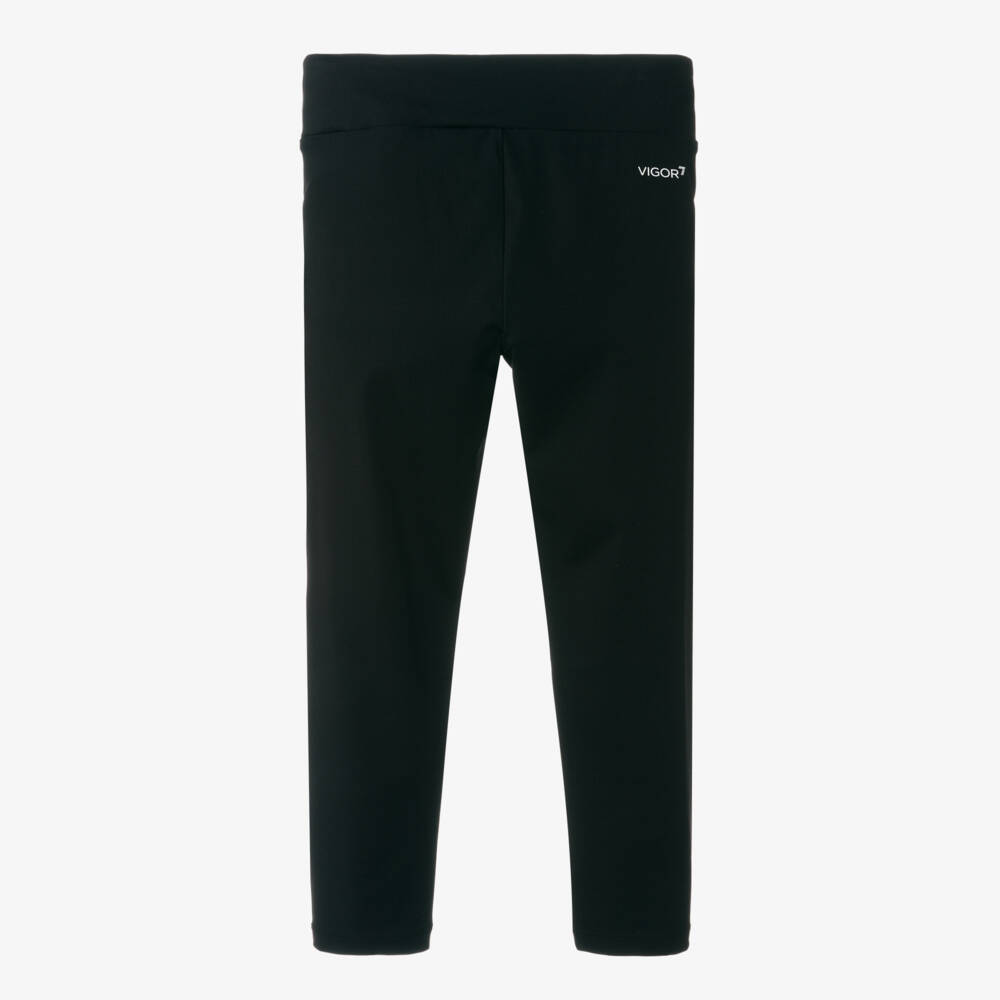 EA7 Emporio Armani-Girls Sporty Black Performance Leggings | Childrensalon Outlet