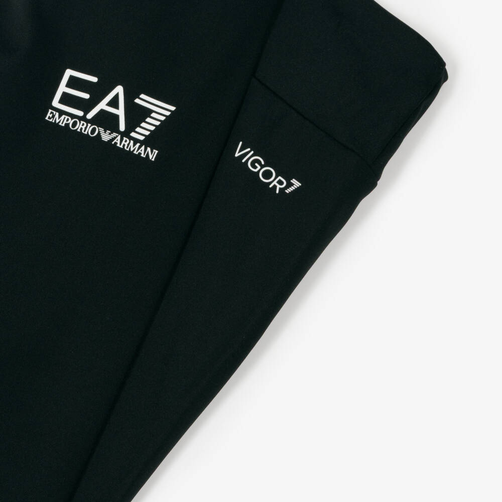 EA7 Emporio Armani-Girls Sporty Black Performance Leggings | Childrensalon Outlet