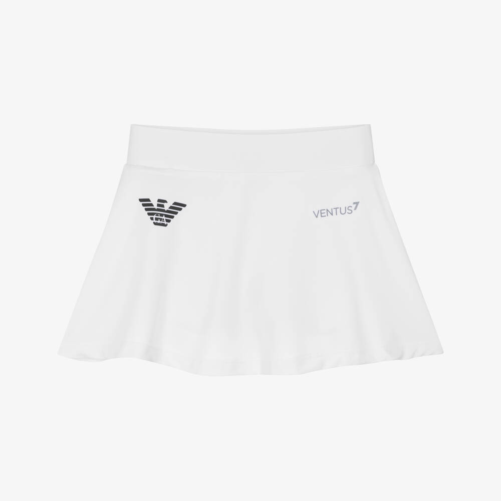 EA7 Emporio Armani-Girls White Performance Tennis Skort | Childrensalon Outlet