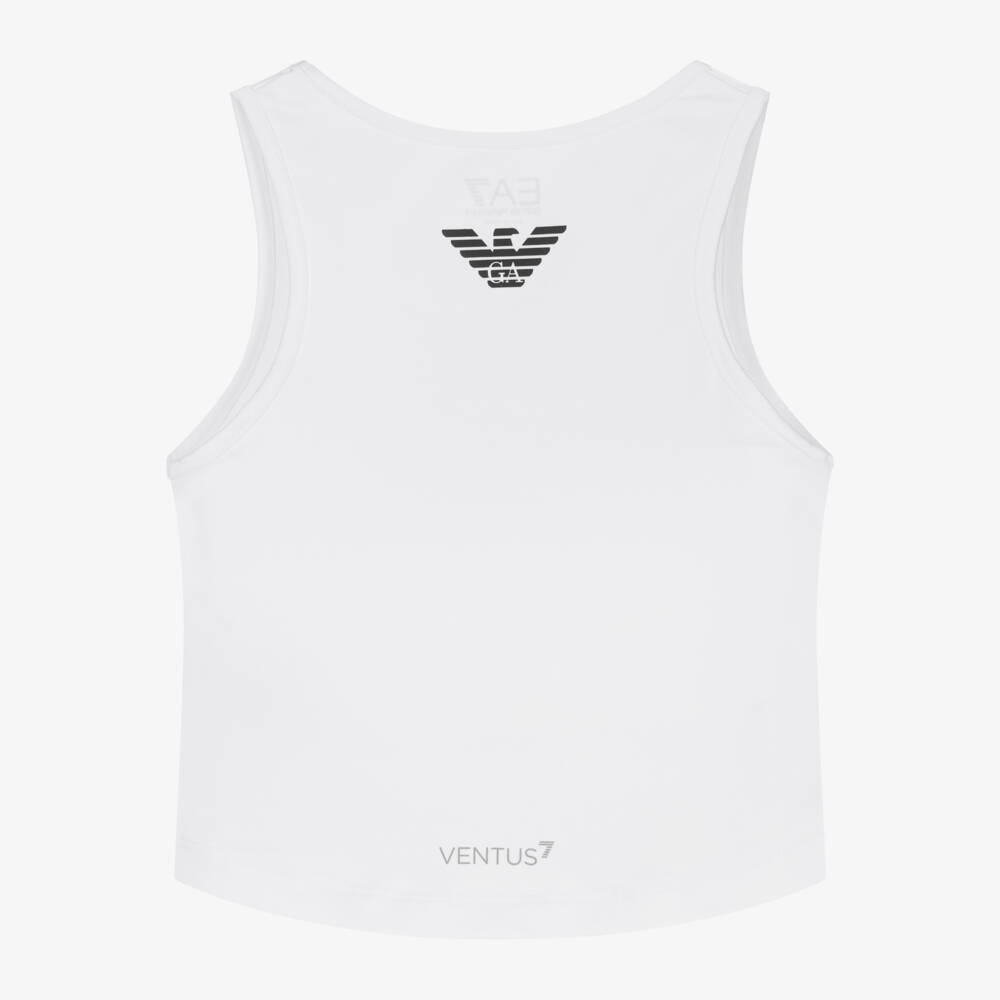 EA7 Emporio Armani-Girls White VENTUS7 Sports Top | Childrensalon Outlet