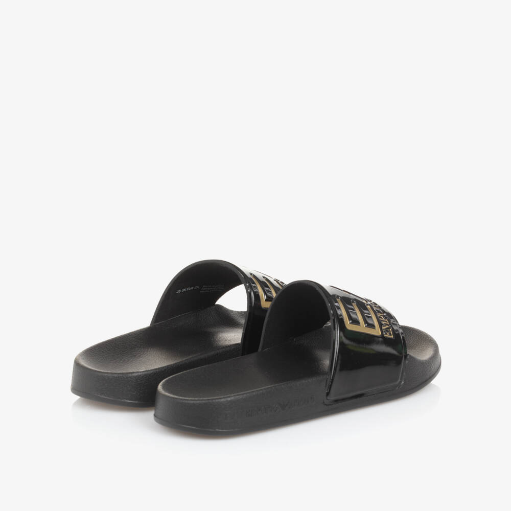 EA7 Emporio Armani-Черные золотые легендарные слипоны для детей | Childrensalon Outlet