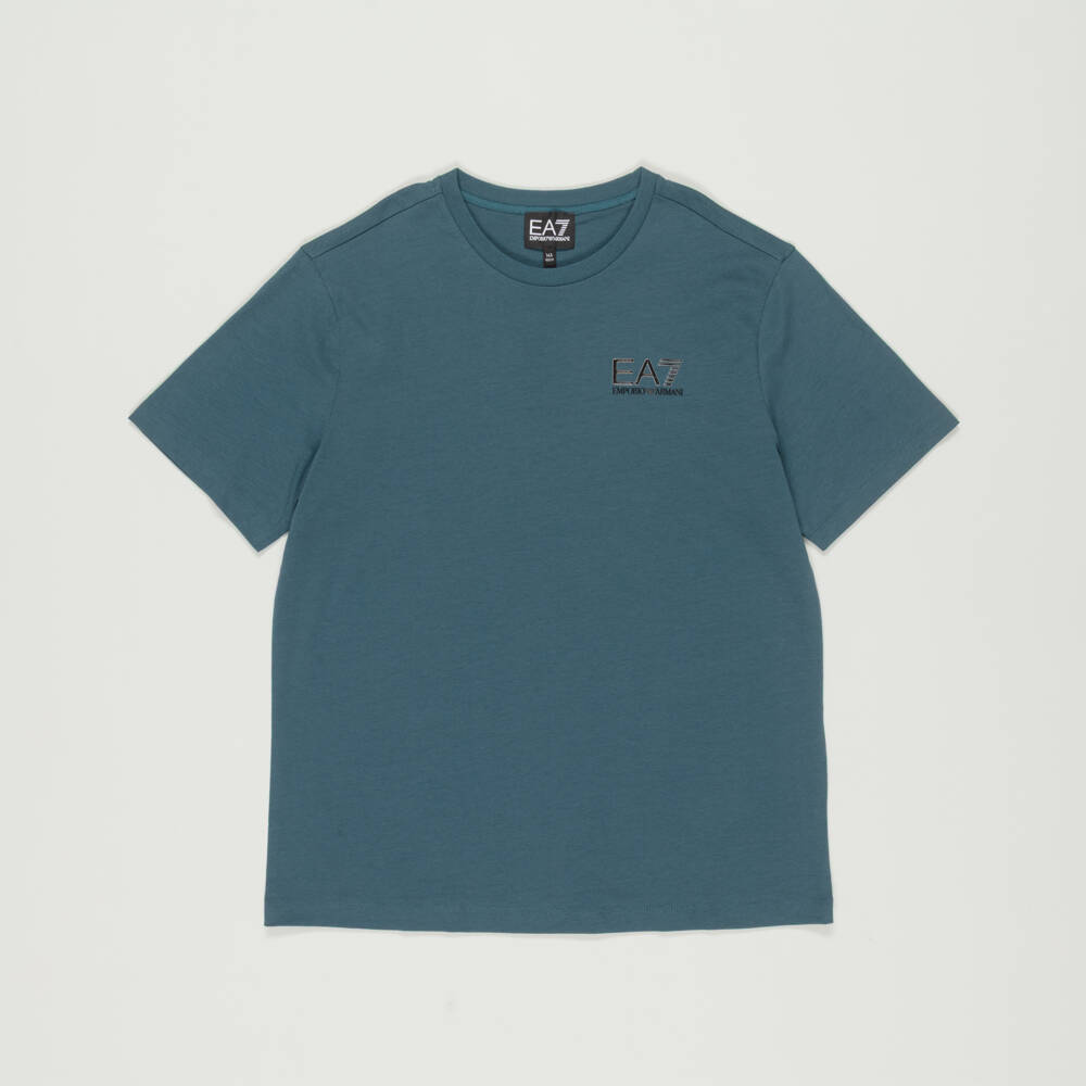EA7 Emporio Armani-Preloved Boys Teal Blue Cotton T-Shirt (14 years) | Childrensalon Outlet
