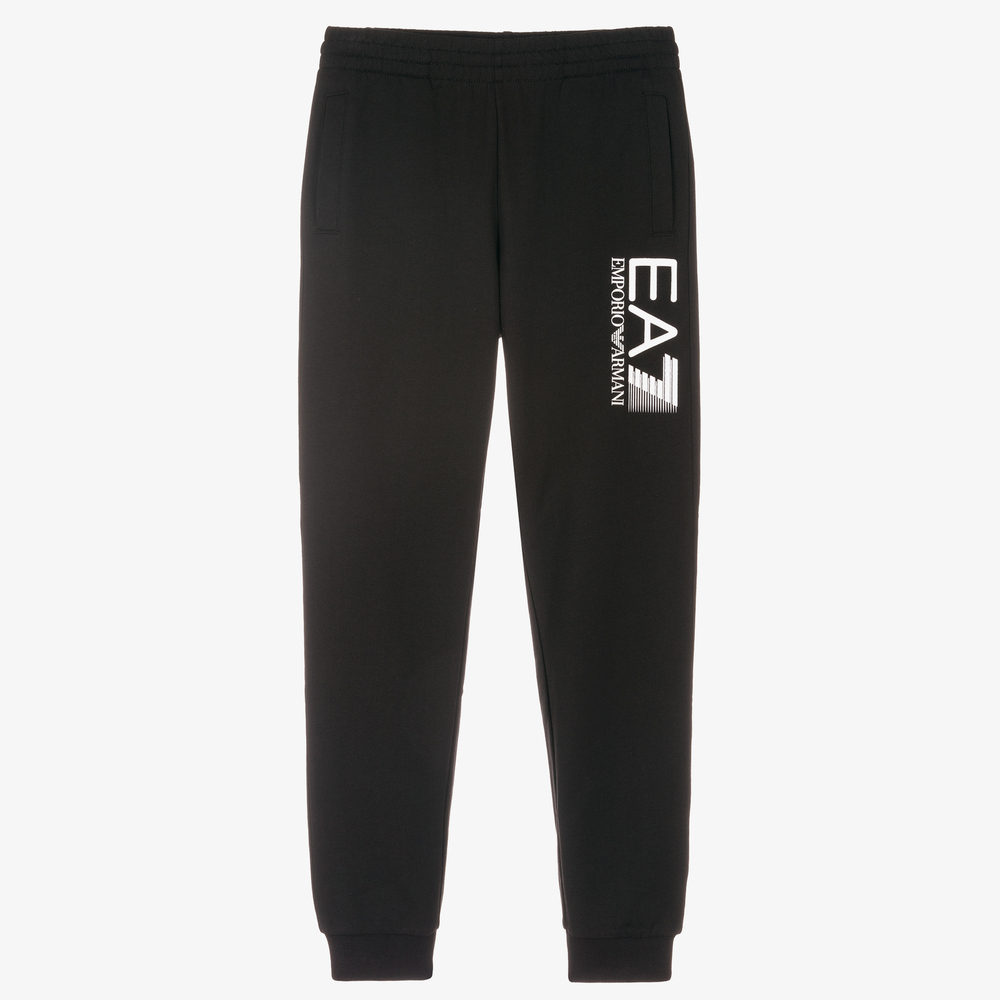 EA7 Emporio Armani - Pantalon de jogging noir en coton Ado garçon | Childrensalon