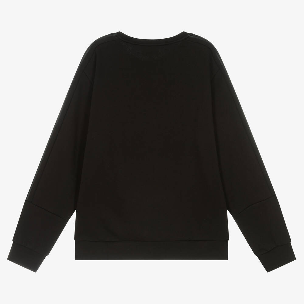 EA7 Emporio Armani-Черный хлопковый свитшот | Childrensalon Outlet